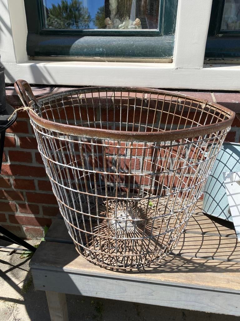 Leuke Brocante Aardappelmand, Mand, Ijzeren Mand, Draadmand, Ophalen, Gebruikt, Rond, Overige materialen