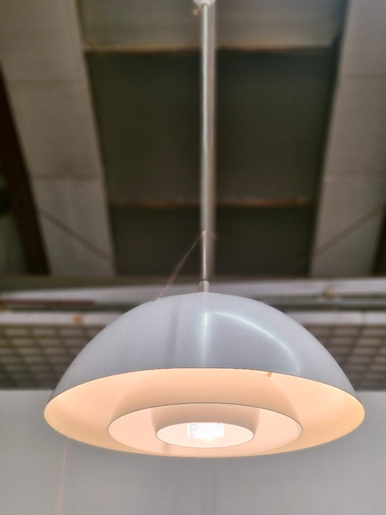 Deens design vintage hanglamp ''Safari" wit, Ophalen, Gebruikt, ., Mid century modern vintage