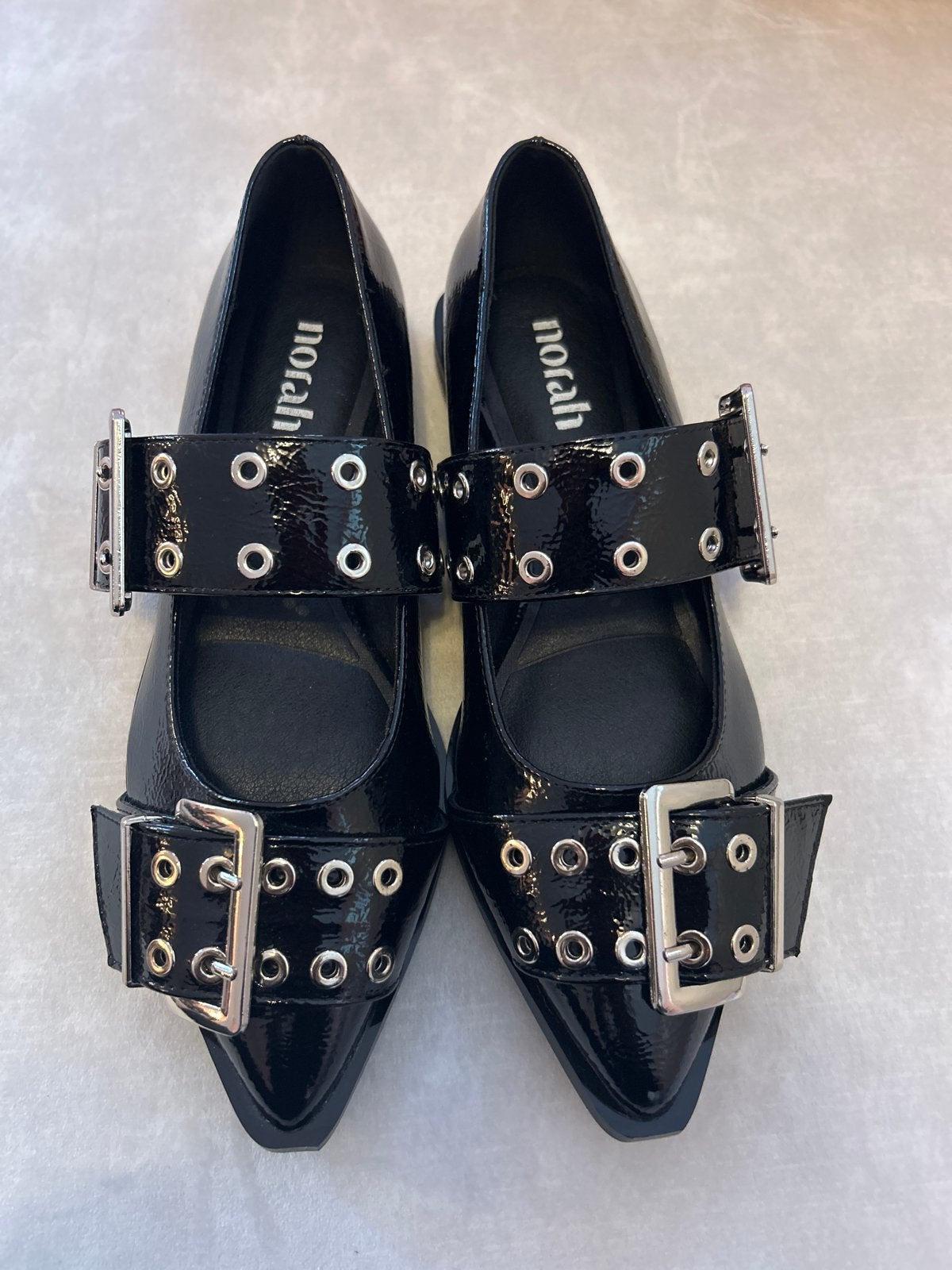 Nieuwe Norah lakleren schoenen met gespen, maat 38, Ophalen of Verzenden, Nieuw, Zwart, Schoenen met lage hakken