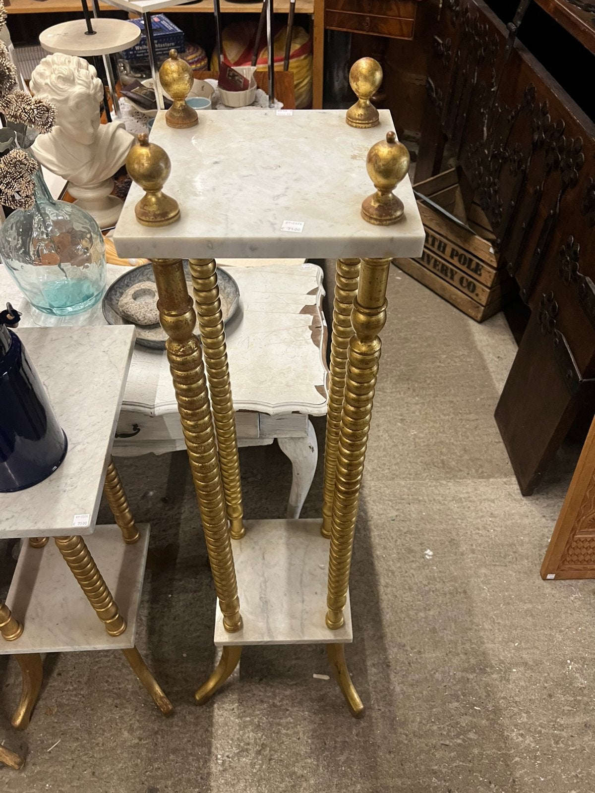 Brocante marmeren standaard, Ophalen, ., Zo goed als nieuw, .