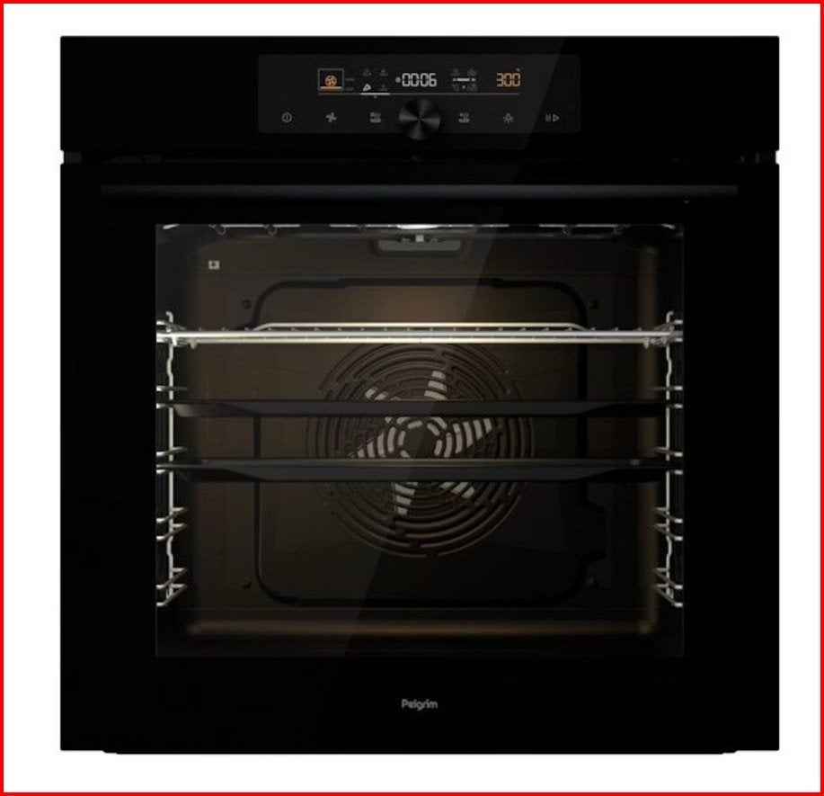 Pelgrim oven O560Zwart, Hete lucht, Inbouw, 55 tot 60 cm, Pelgrim