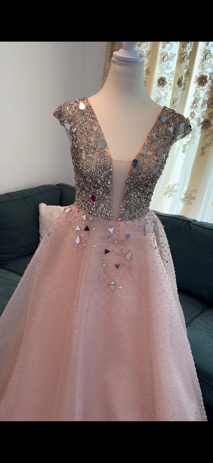 Handmade evening dress, Maat 38/40 (M), Ophalen of Verzenden, Zo goed als nieuw, Roze