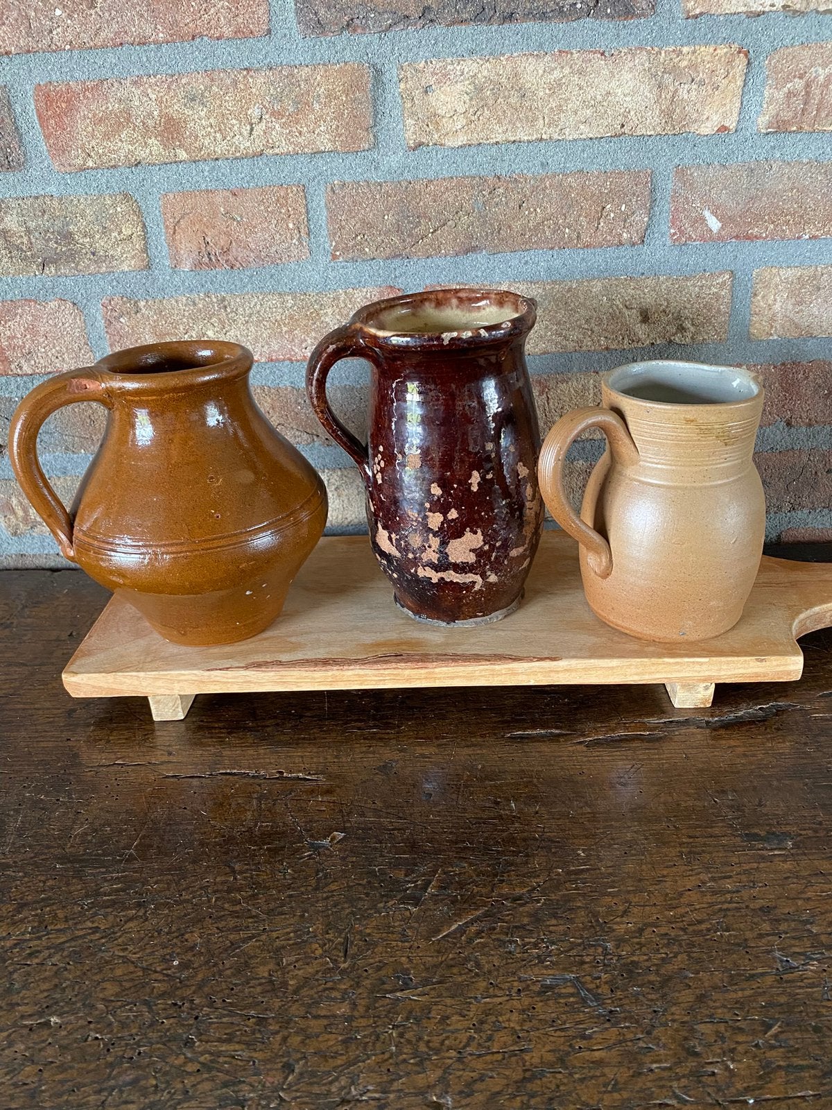 Brocante Franse gres kannetjes, Antiek en Kunst, Antiek | Keramiek en Aardewerk, Ophalen of Verzenden