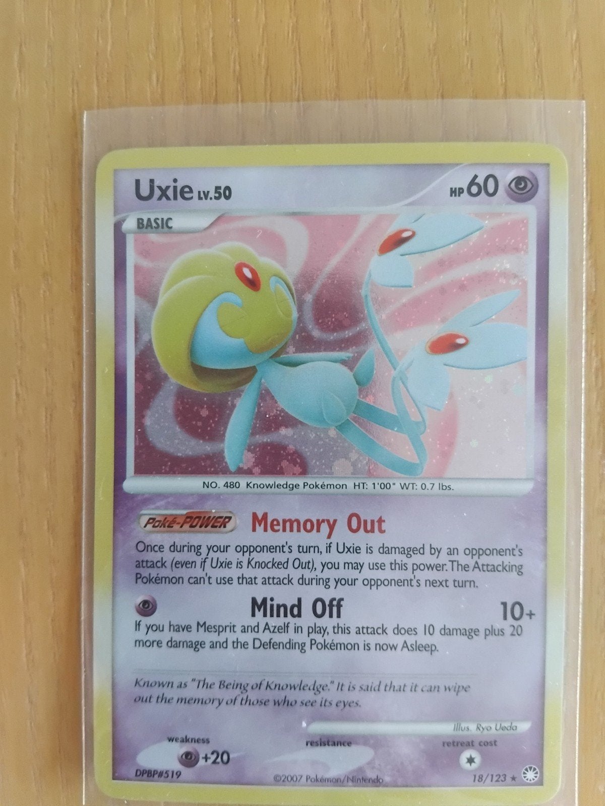 Holo Uxie Lv.50 Mysterious Treasures Pokémon Kaart, Ophalen of Verzenden, Zo goed als nieuw, Losse kaart, Foil