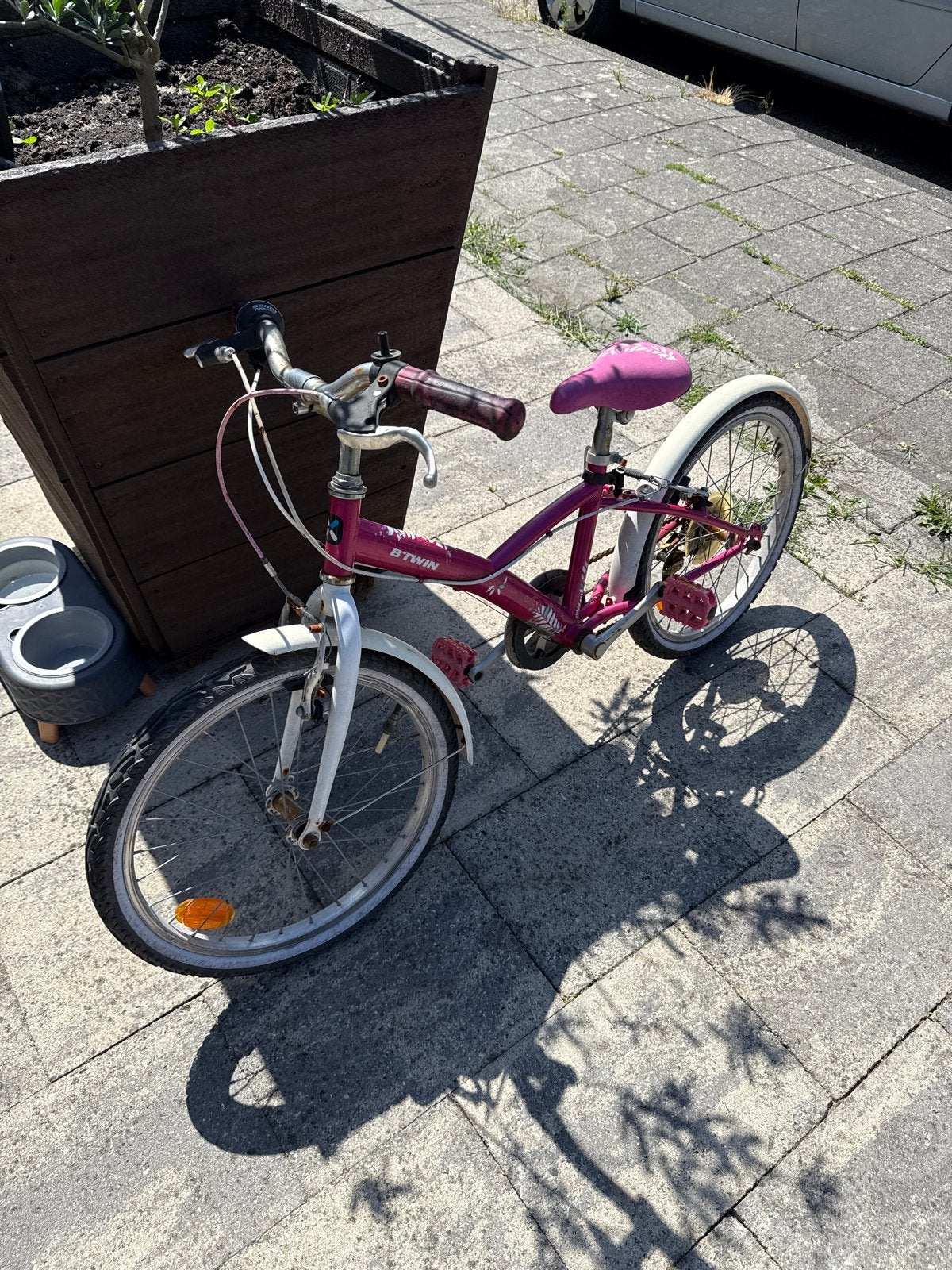 Roze kinderfiets Btwin 20 inch - Gebruikt, Fietsen en Brommers, Fietsen | Kinderfietsjes, Ophalen of Verzenden, Gebruikt, Velgrem