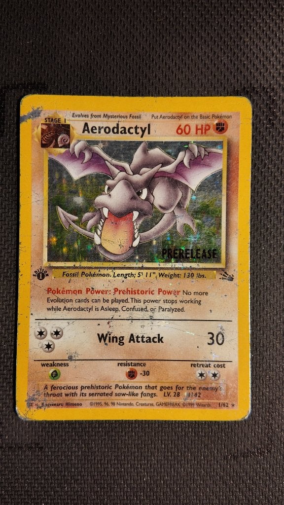 Aerodactyl 1 Fossil 1st Ed | Pokemon kaart, Ophalen, Zo goed als nieuw, Losse kaart, Foil
