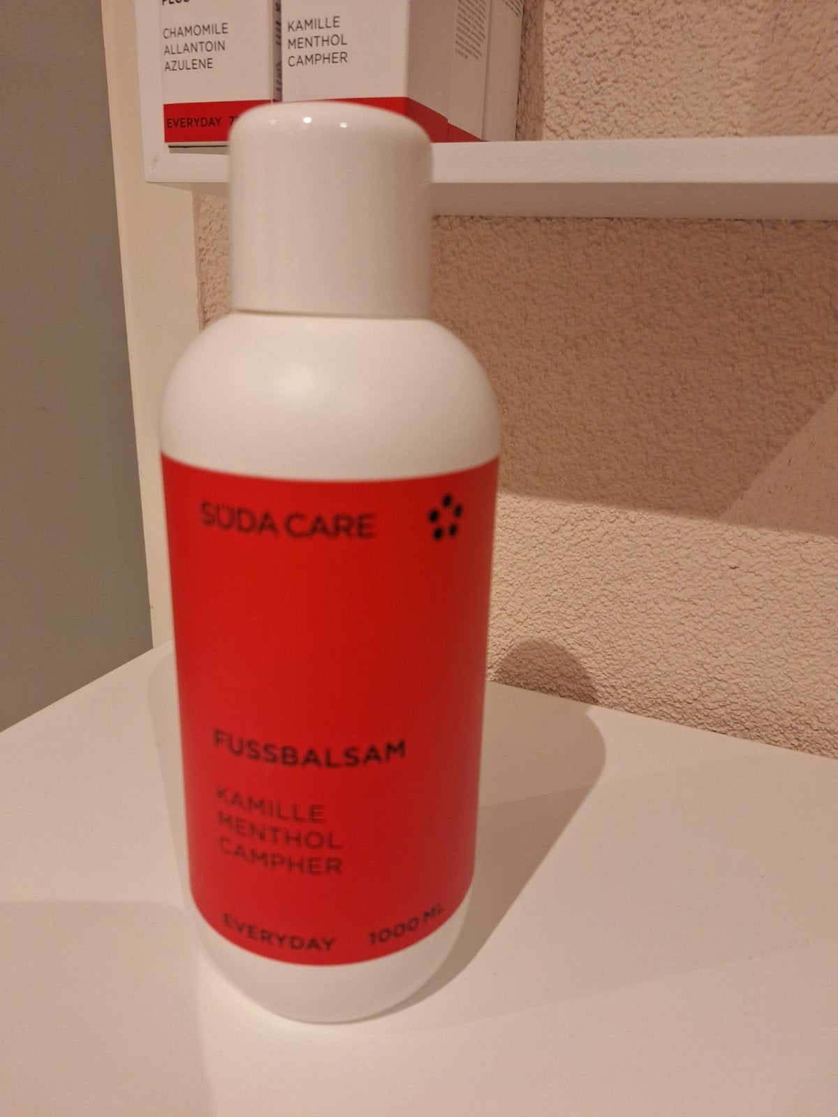 Suda Care Fussbalsam Kamille Menthol Campher 1000ml, Ophalen of Verzenden, Nieuw, Overige typen