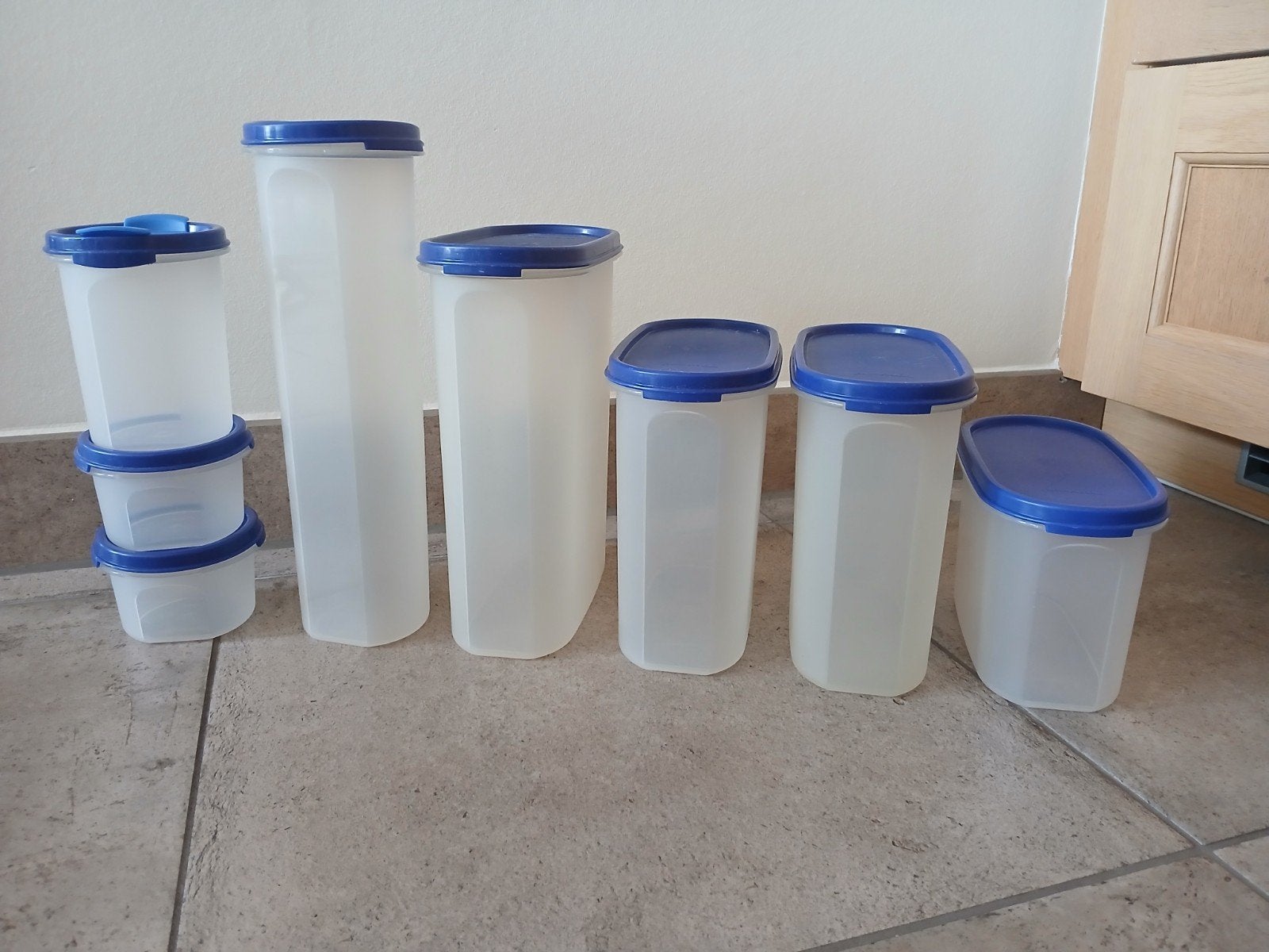 Tupperware ruimtespaarder/blok/voorraadbus/voedselcontainers, Huis en Inrichting, Keuken | Tupperware, Gebruikt, Overige typen