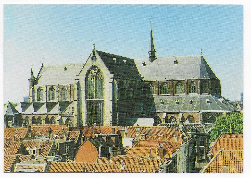 Leiden Pieterskerk Ongelopen Ansichtkaart ( B4335 ), Ophalen of Verzenden, 1980 tot heden, Ongelopen, Zuid-Holland
