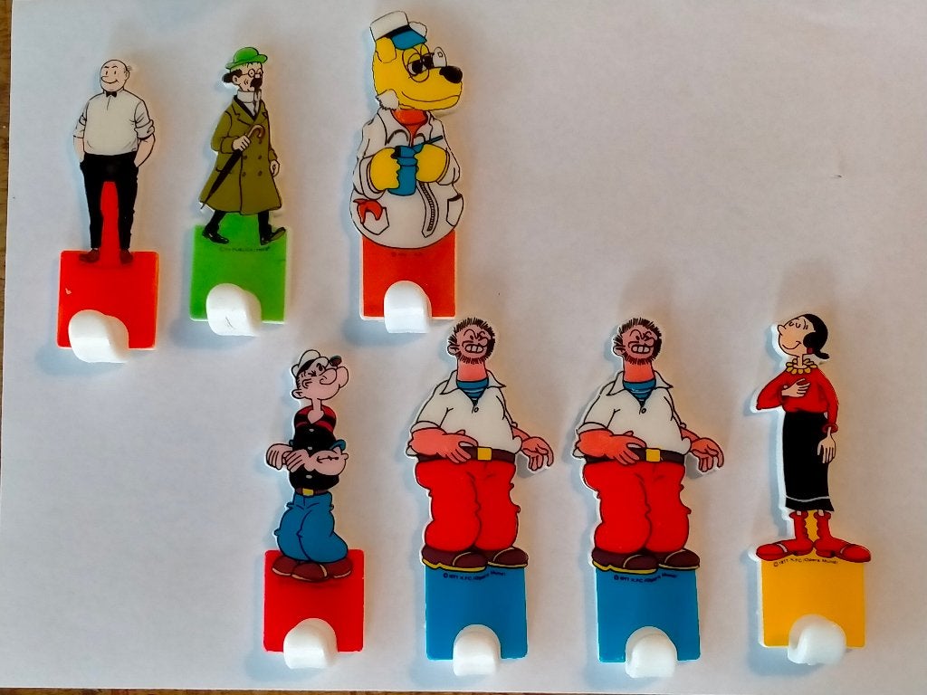 Kuifje de Berenboot Popeye Suske en wiske vintage haakjes, Verzenden, Overige figuren, Gebruikt, Overige typen