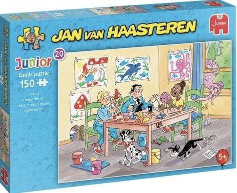 Jan van Haasteren JUNIOR - Creatief met Klei - 150 stukjes, Ophalen of Verzenden, Minder dan 500 stukjes, Nieuw, Legpuzzel