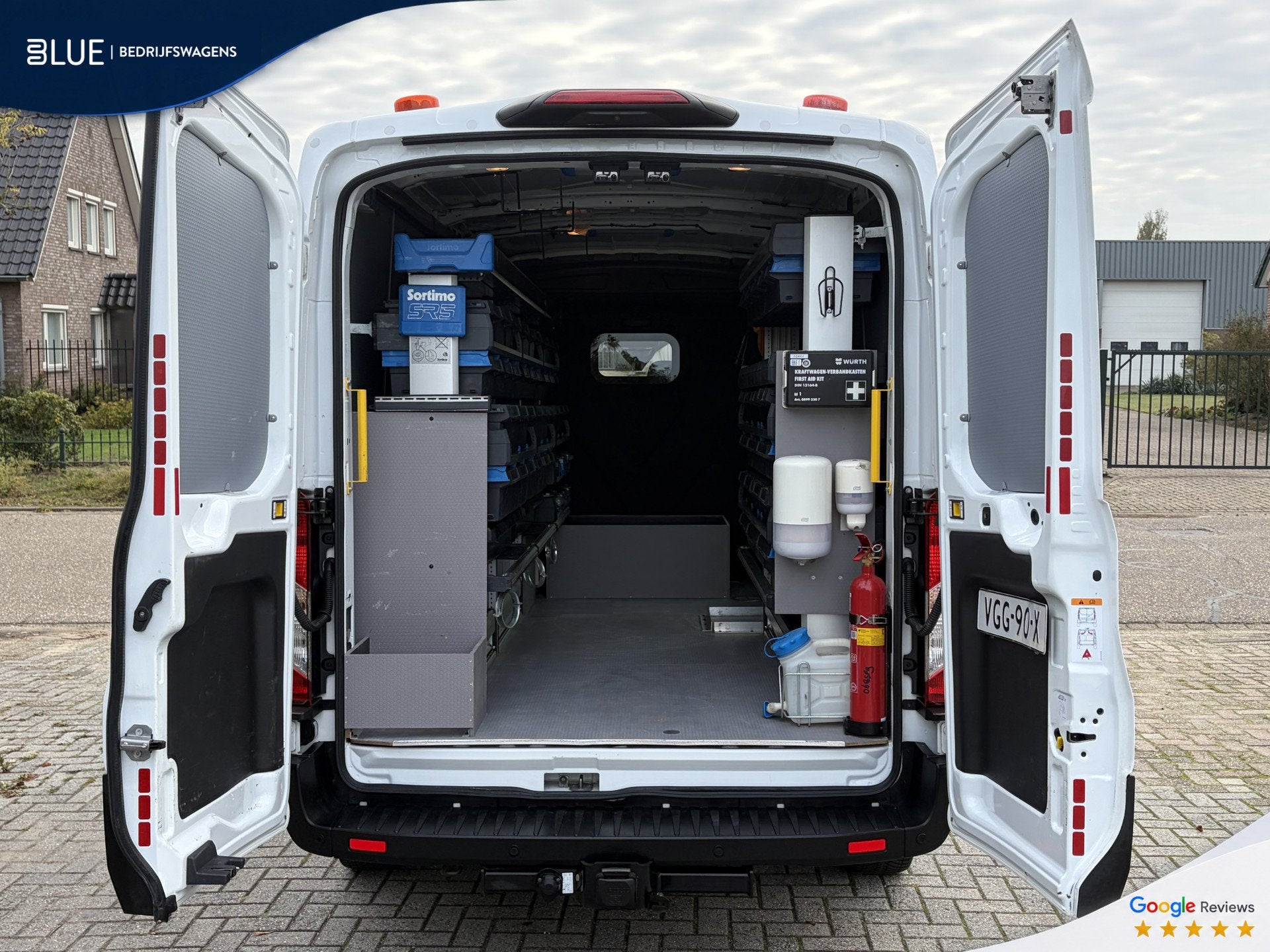 Ford Transit SERVICEWAGEN 350 2.0 TDCI 130PK MHEV E6 L3H2 Tr, Auto's, Dealer onderhouden, 4 cilinders, 2800 kg, Wit