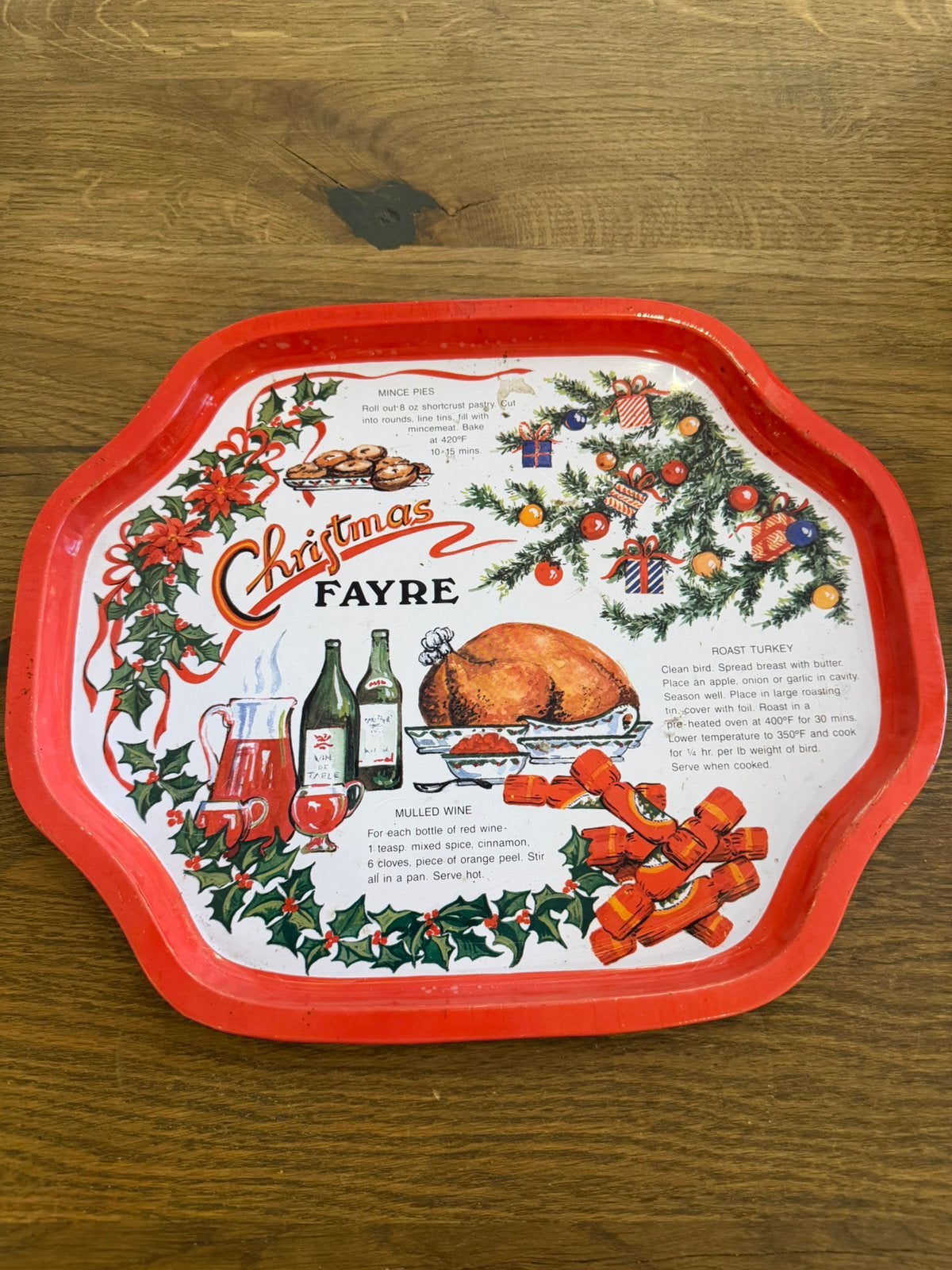 Engels kerst dienblad, Ophalen of Verzenden, Gebruikt