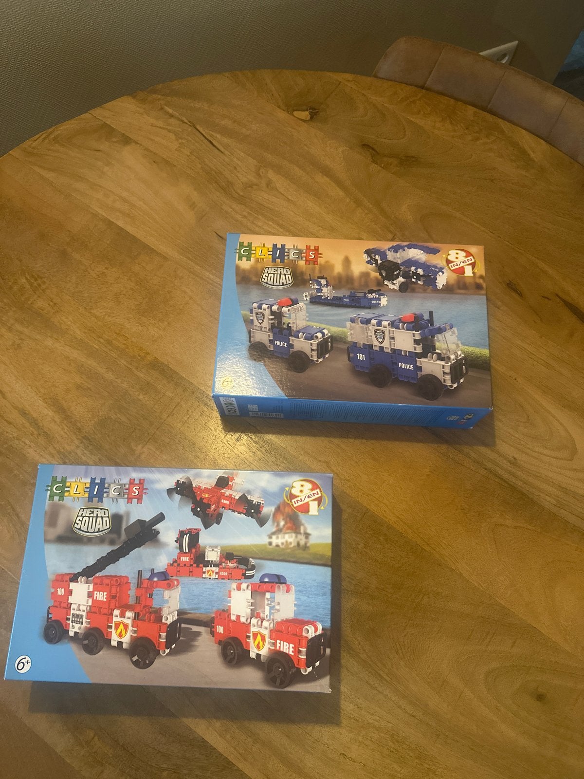 Clics Hero Squad: Politie en Brandweer Bouwsets (2 stuks), Verzenden, Nieuw, Overige merken