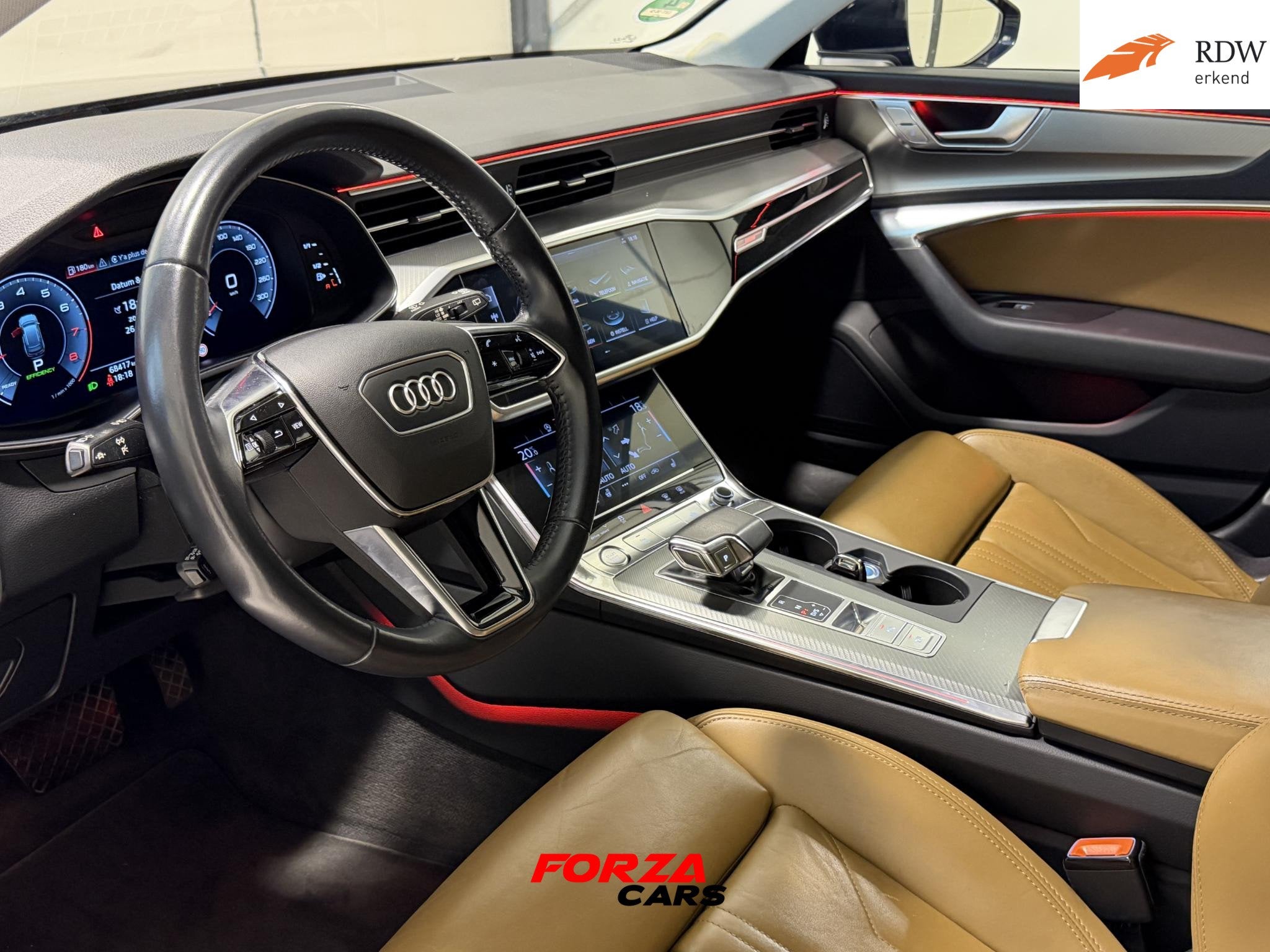 Audi A6 Avant 45 TFSI Design Pro Line Plus | MATRIX | 360 |, Auto's, Audi, Gebruikt, 4 cilinders, Blauw, Automatische klimaatregeling