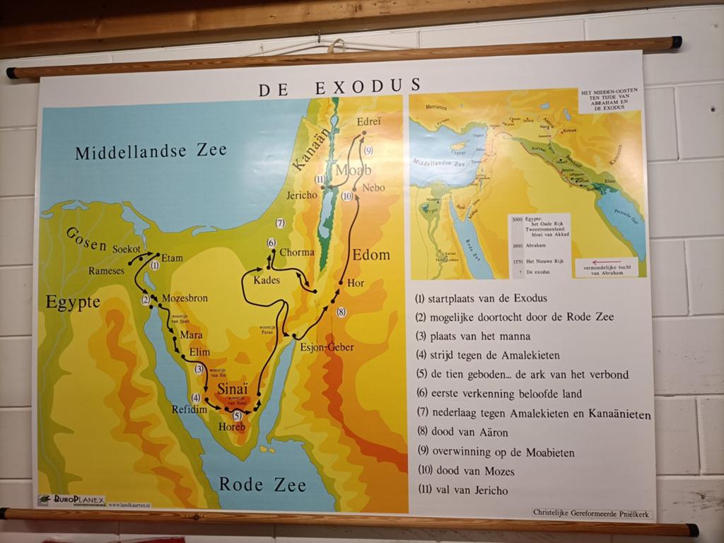 Mooie bijbelse schoolplaat. De Exodus. Uittocht., Antiek en Kunst, Antiek | Schoolplaten, Ophalen, Geschiedenis