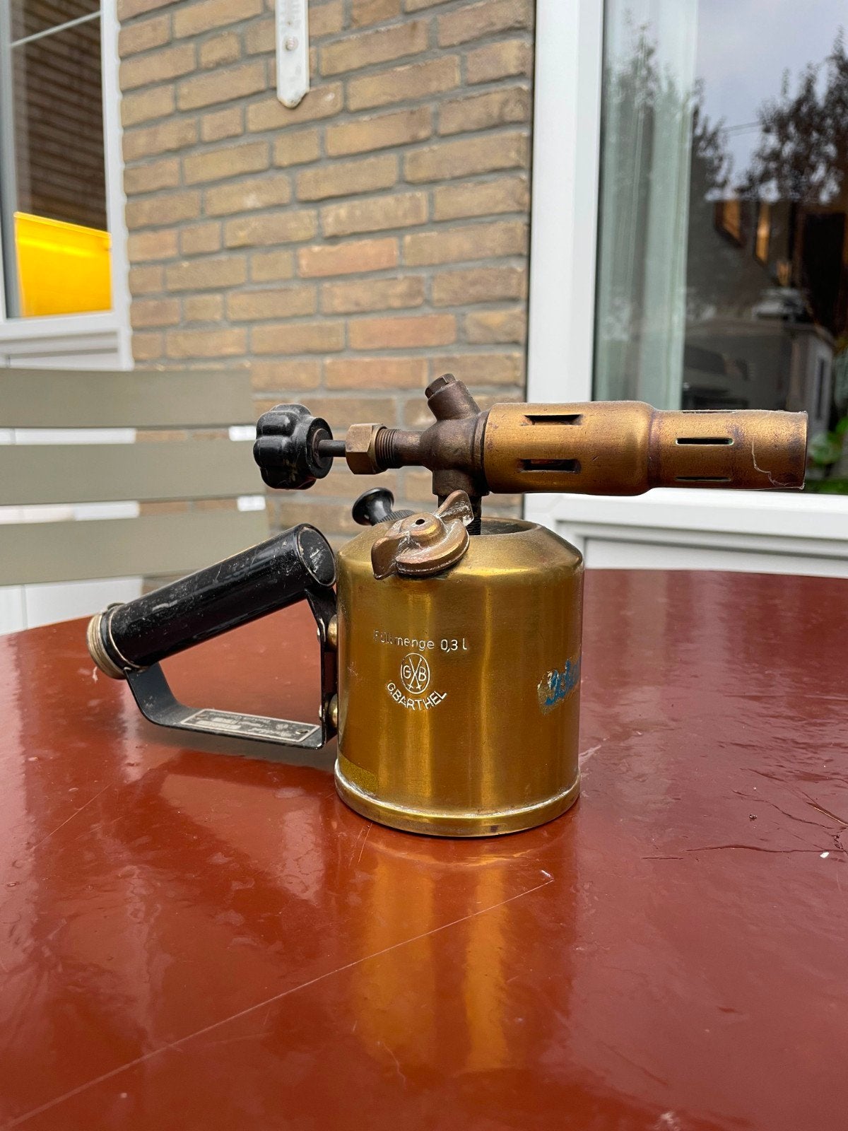Antieke Messing G. Barthel Soldeerbrander 0.3L, Ophalen of Verzenden