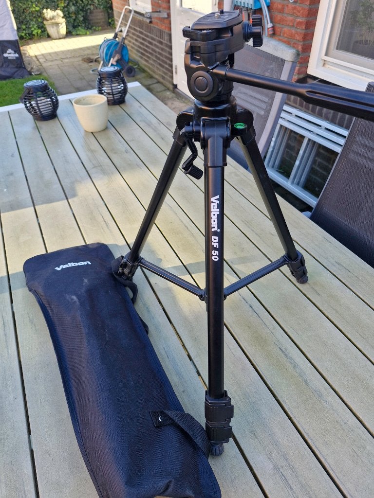 Velbon DF-50 statief voor videocamera of fotocamera, Velbon, Inclusief draagtas, Zo goed als nieuw, 150 tot 175 cm