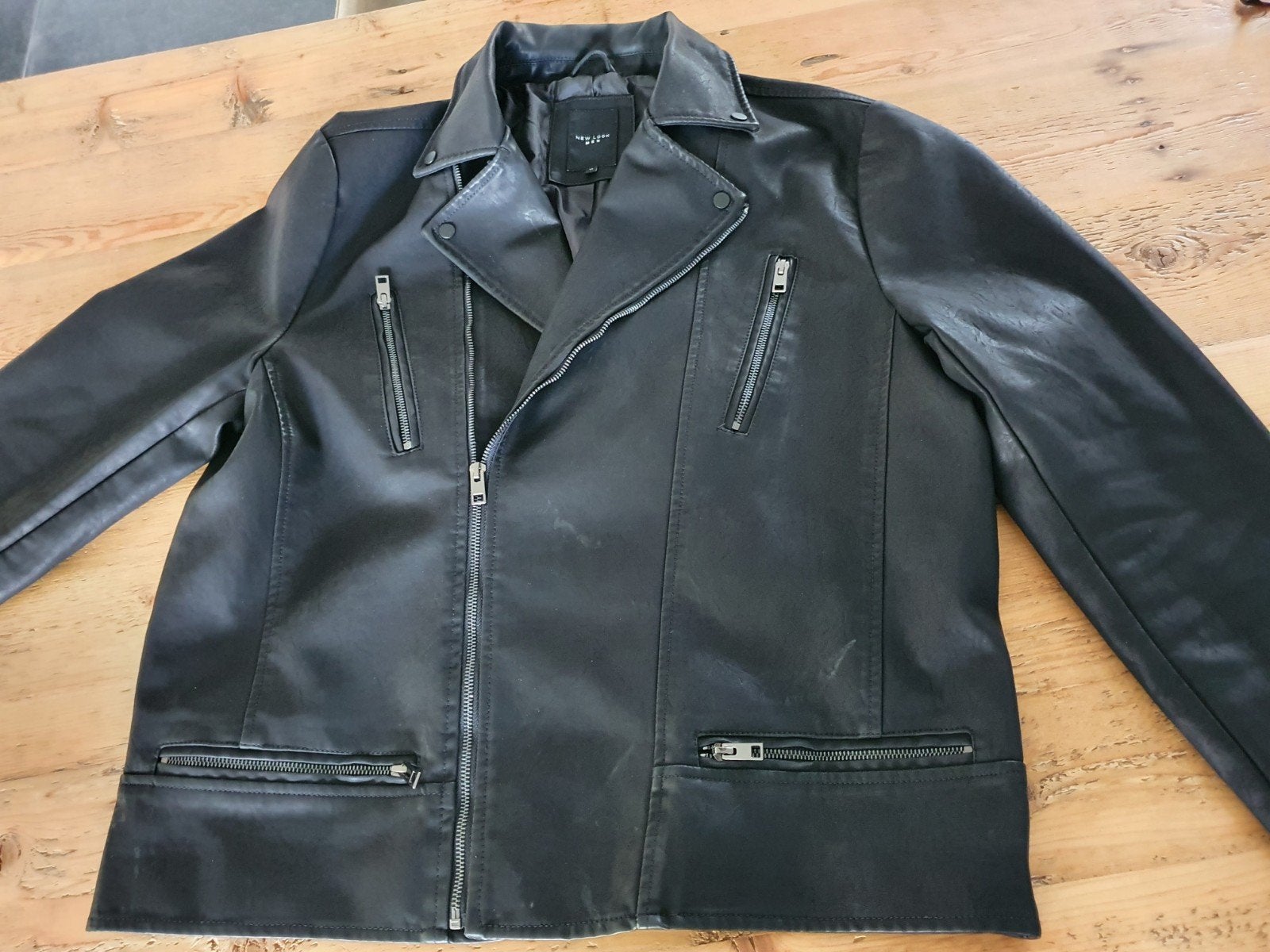 Biker jack/Bomberjack / Motorjack, Ophalen, Zo goed als nieuw, Maat 56/58 (XL), Zwart