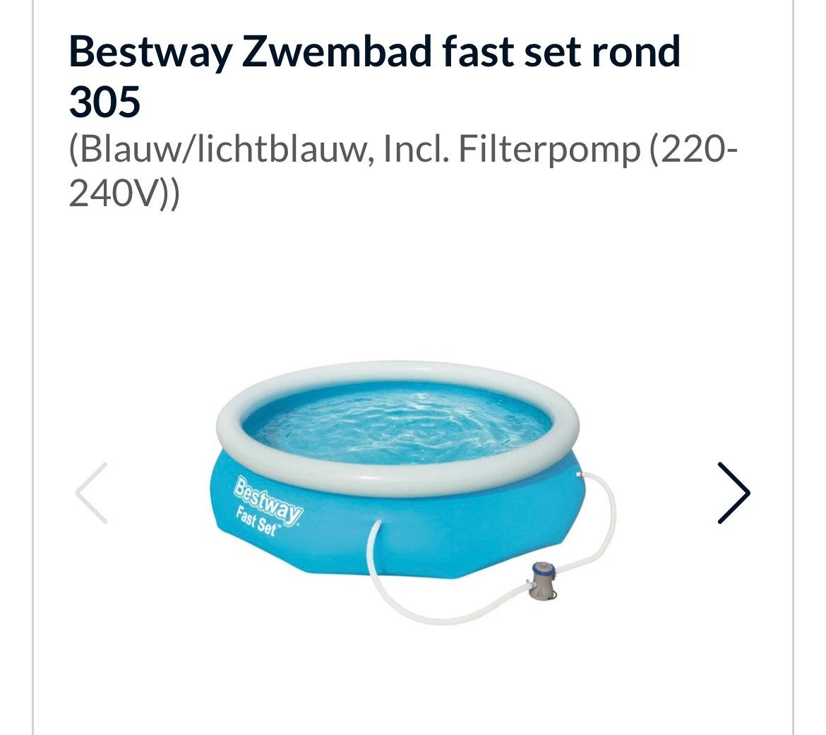 Opblaas zwembad 305 cm rond, Ophalen, Minder dan 80 cm, Rond, 300 cm of meer