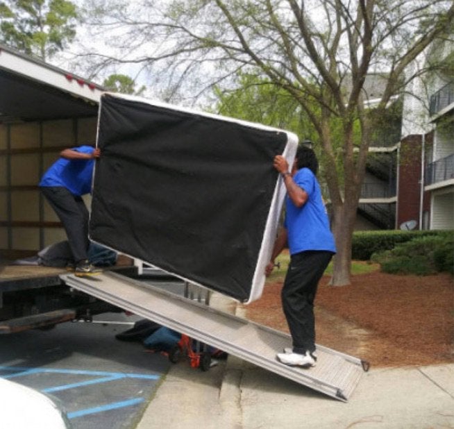 Bed boxspring vervoer bus met mankracht, Ophalen of Verzenden, Zo goed als nieuw, Tweepersoons
