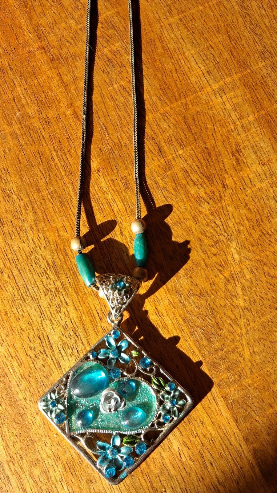 Mooie KETTING met HANGER met Glas-Parels, Ophalen of Verzenden