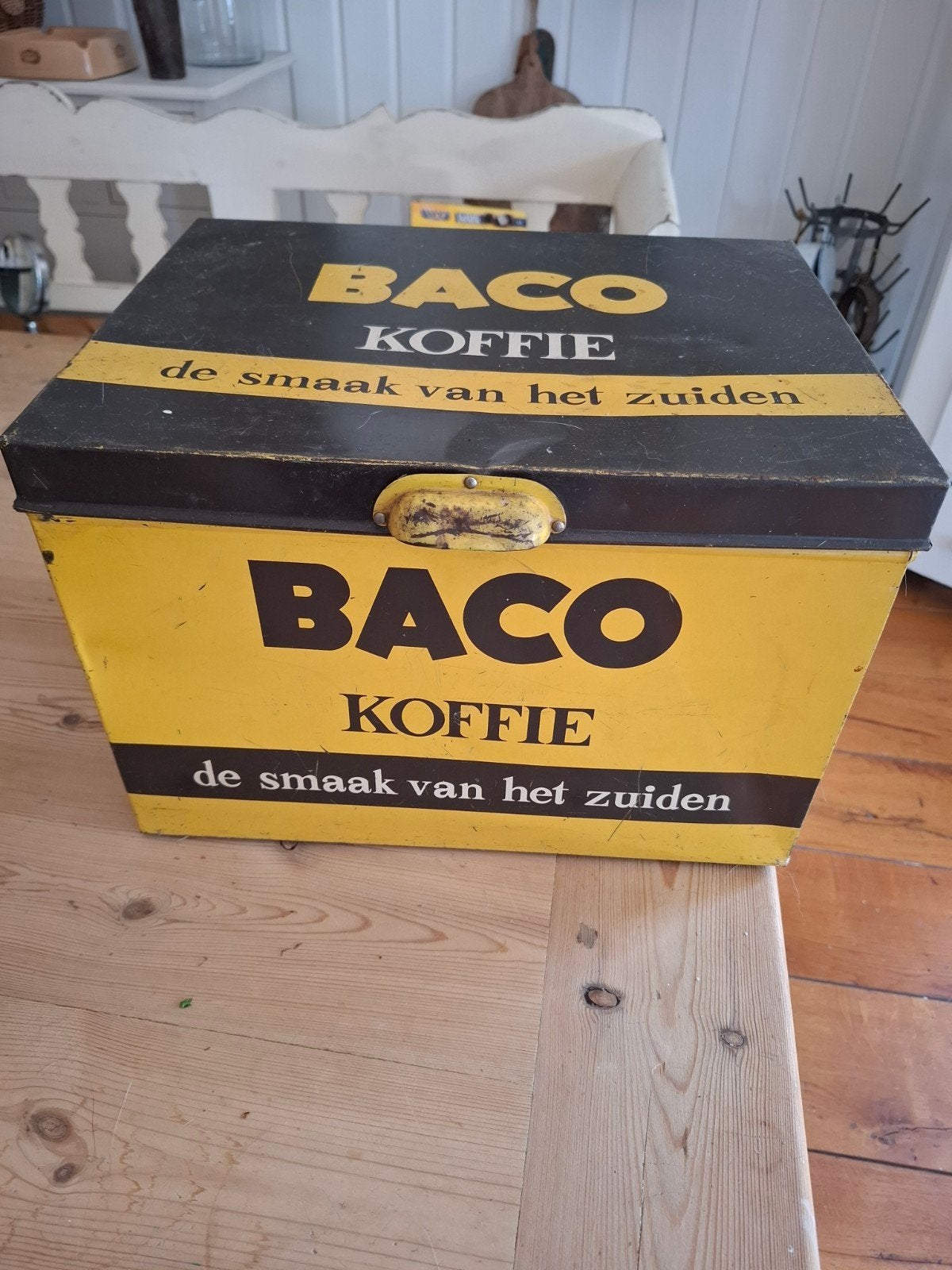 Vintage Baco Koffieblik - 'De smaak van het zuiden', Ophalen of Verzenden