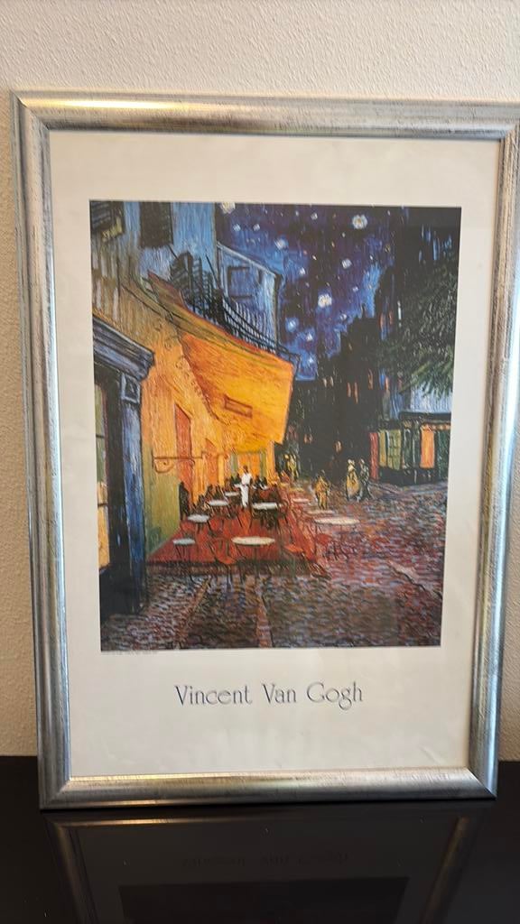 Ingelijste poster: Van Gogh's Caféterras bij nacht, Ophalen of Verzenden