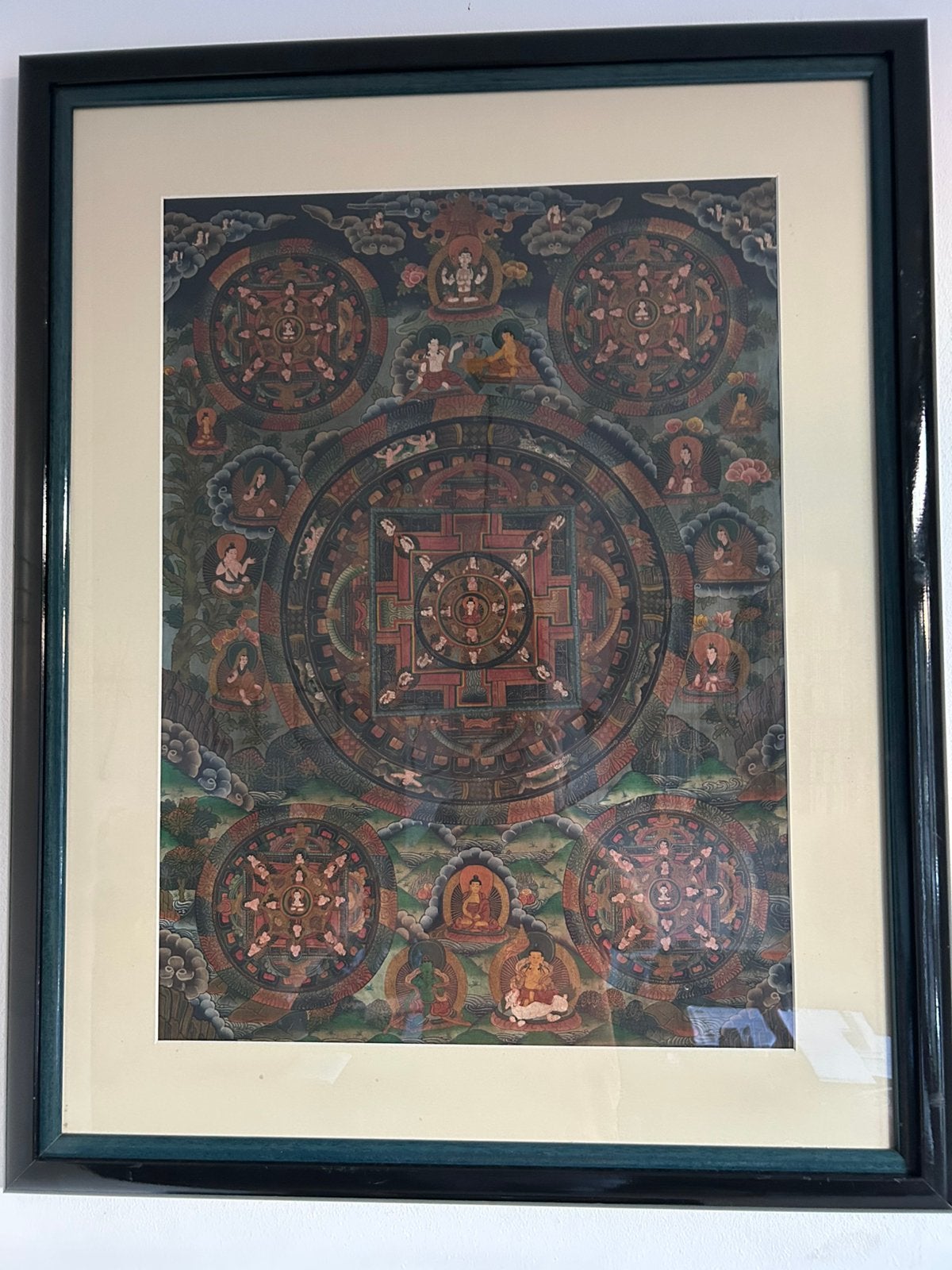 Tibetaanse mandala Thangka (ingelijst in passe partout), Ophalen