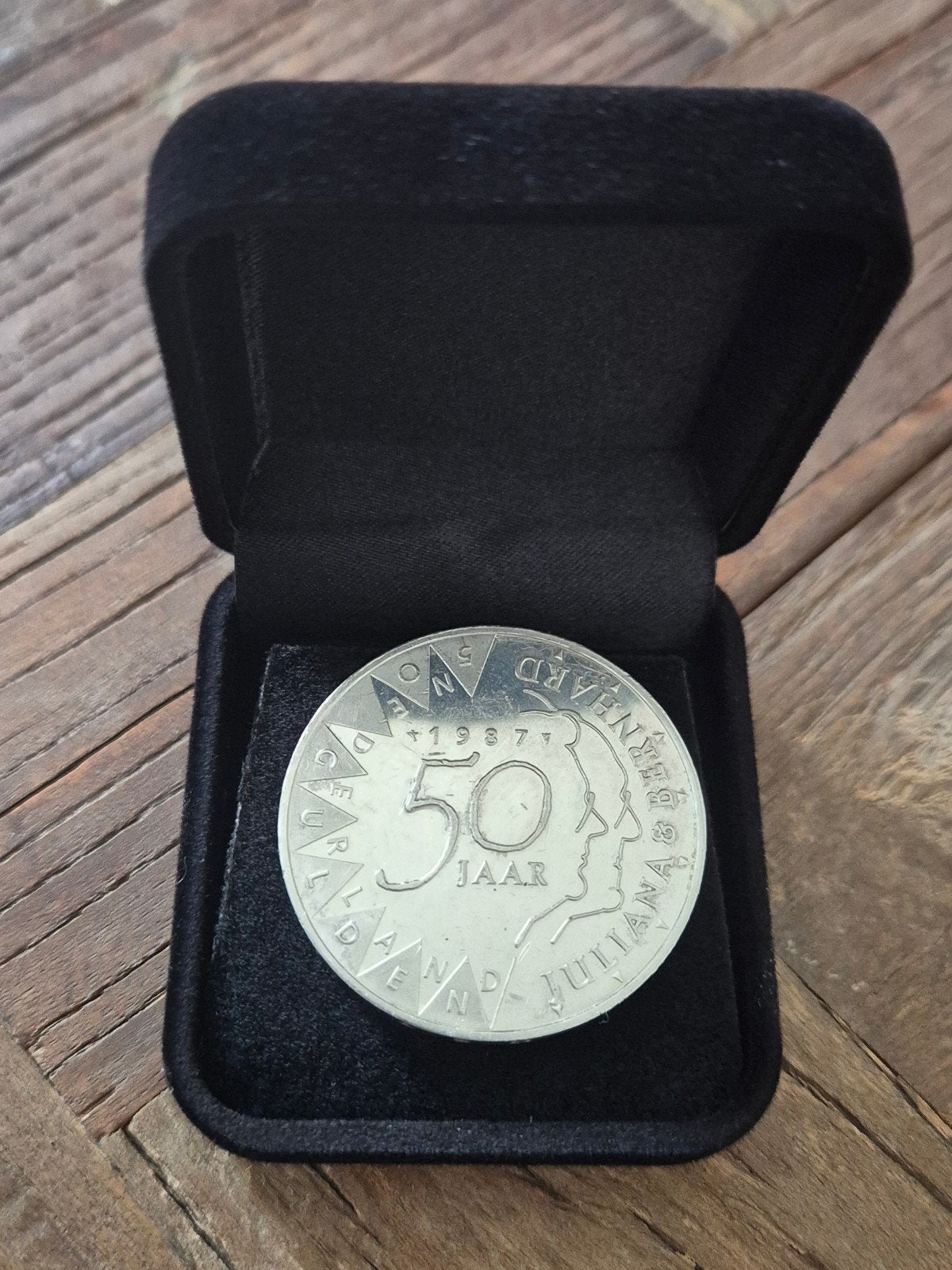 Zilveren munt 50 gulden, Postzegels en Munten, Munten | Nederland, Koningin Beatrix, Zilver, Ophalen of Verzenden, Losse munt