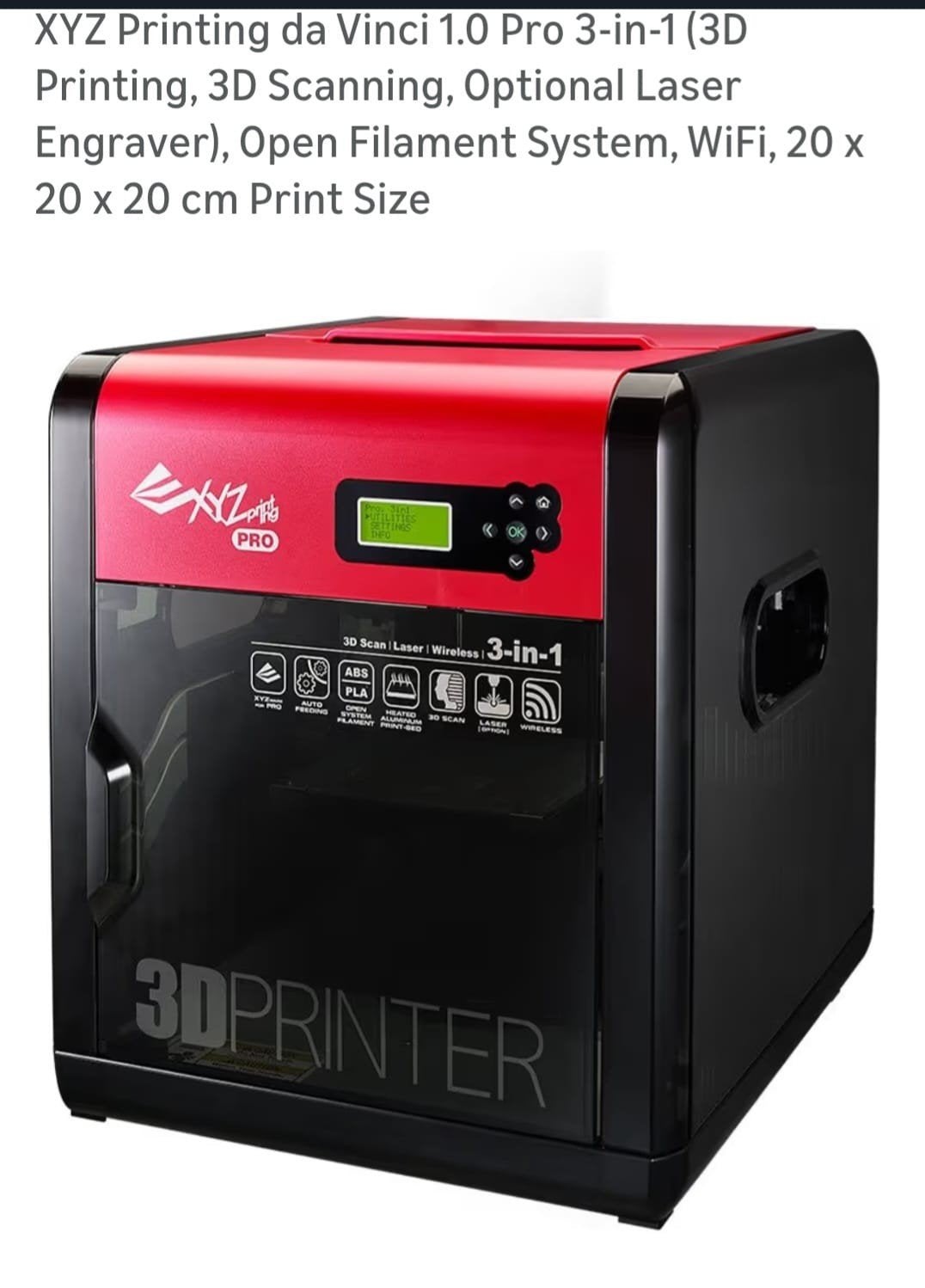 XYZ Printing da Vinci 1.0 Pro 3-in-1 3D-printer, Computers en Software, 3D Printers, Ophalen, Zo goed als nieuw