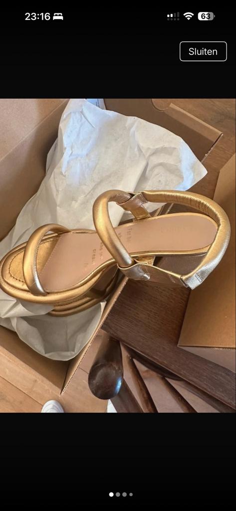 Bronx nieuwe gouden sandalen met blokhak maat 36, Overige kleuren, Nieuw, Sandalen of Muiltjes, Ophalen of Verzenden