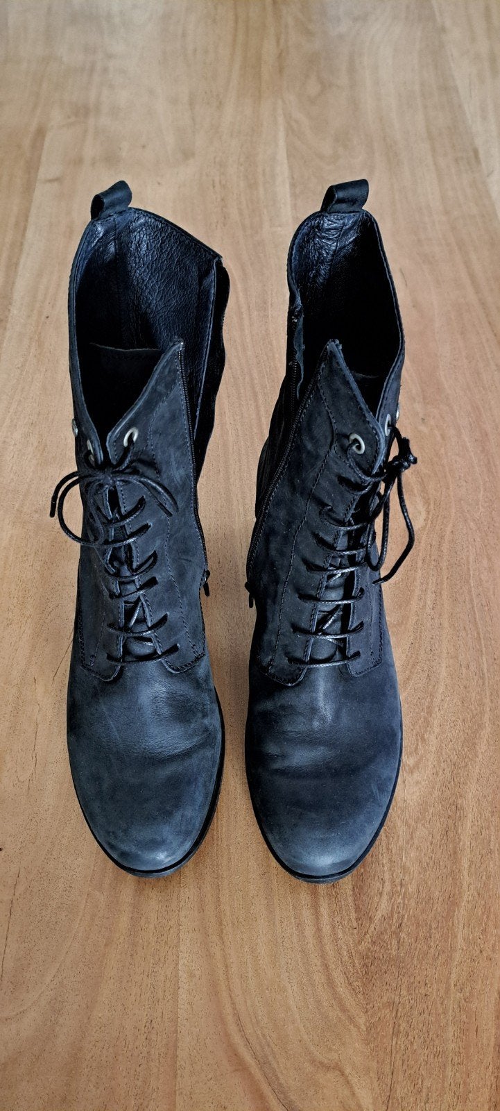 Wolky zwarte leren veterlaarzen - Maat 42, Kleding | Dames, Wolky, Zwart, Lage of Enkellaarzen, Ophalen of Verzenden