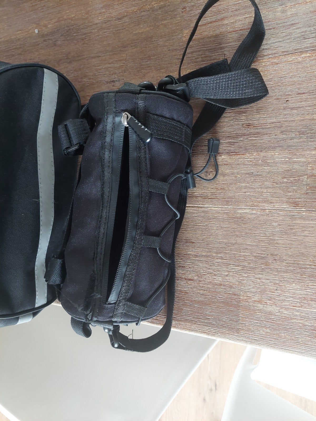 Handige zwarte fietstas voor onderweg, Ophalen of Verzenden, Gebruikt, Onbekend