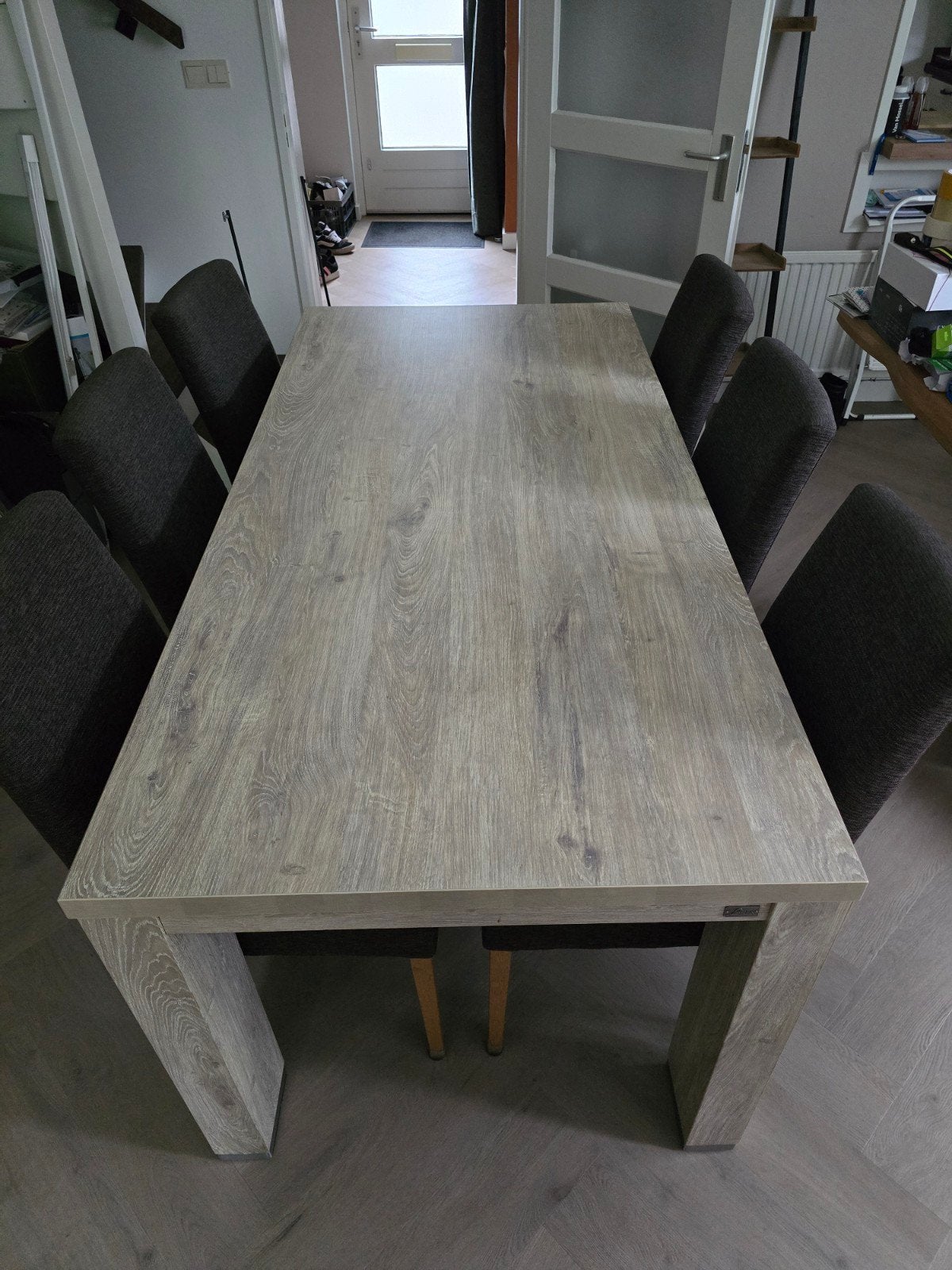 Lamalux eettafel met 6 stoelen, Ophalen, Gebruikt, 50 tot 100 cm, Vijf personen of meer
