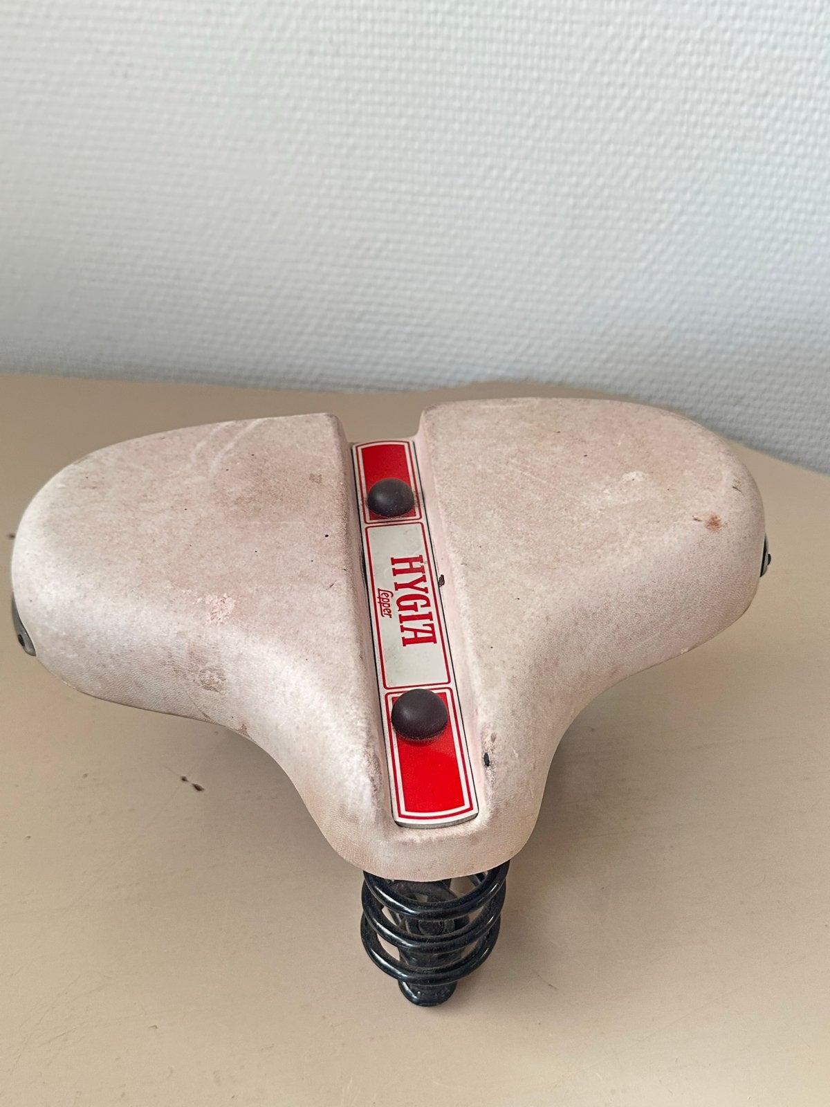 Vintage Hygia Lepper fietszadel met veren, Gebruikt, Staal, Ophalen of Verzenden, Zadel