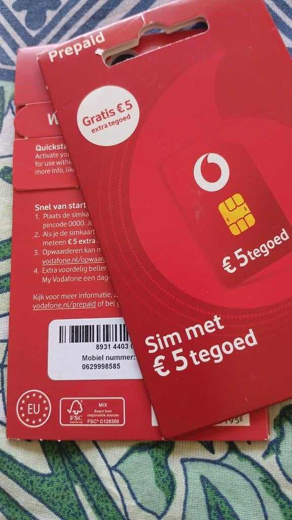 0629998585 Uitstekend top nummer Vodafone prepaid simkaart, Verzenden, Nieuw, Vodafone, Simkaart