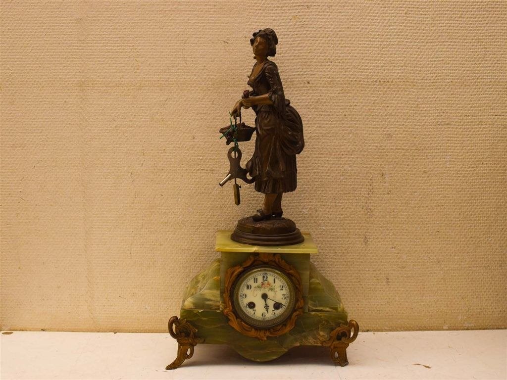 Art Nouveau pendule klok François Moreau 52272, Ophalen of Verzenden, Gebruikt, Wandklok