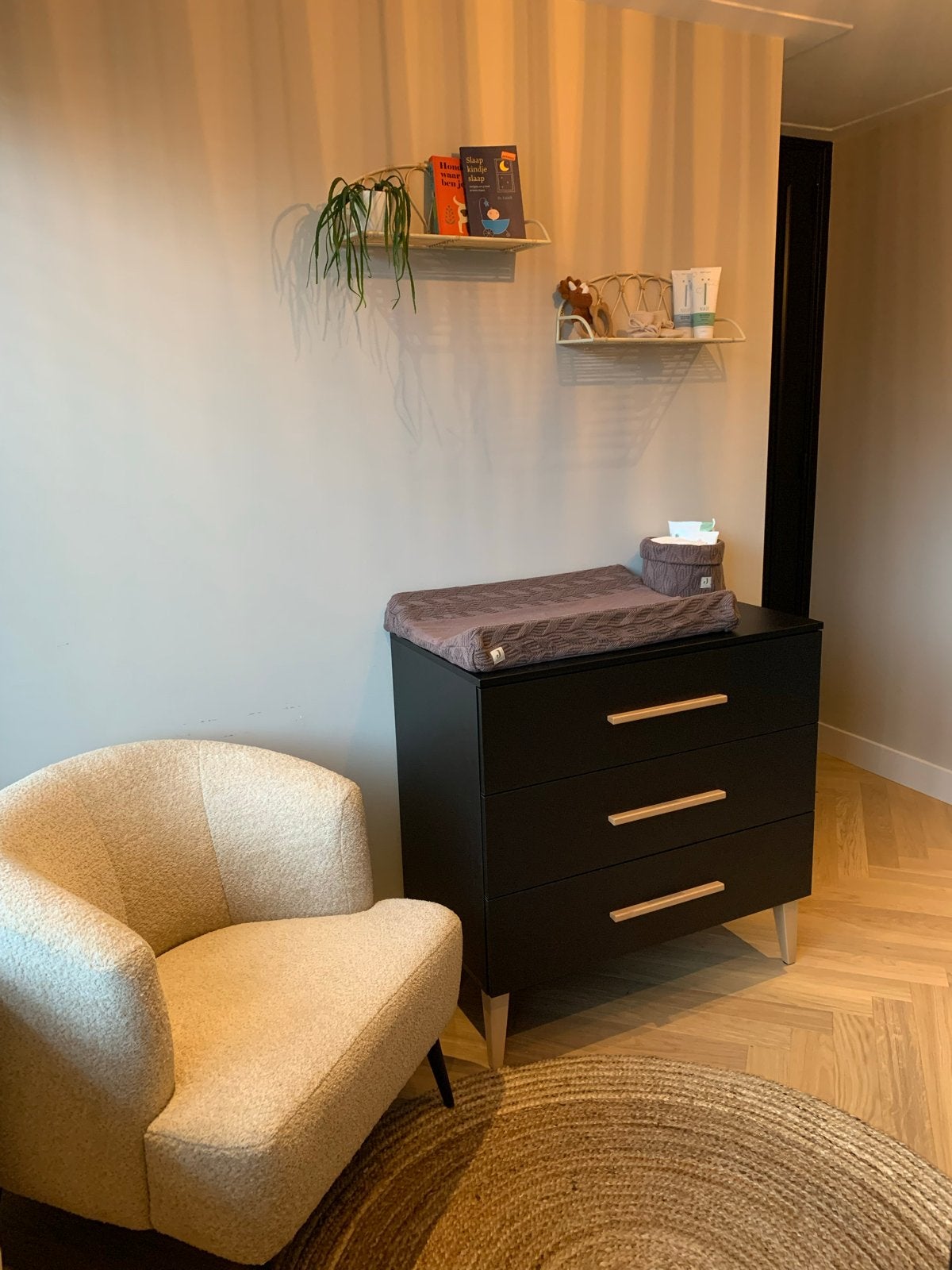 Bopita babykamer 3-delig zwart met naturel details, Kinderen en Baby's, Ophalen, Gebruikt, Jongetje of Meisje