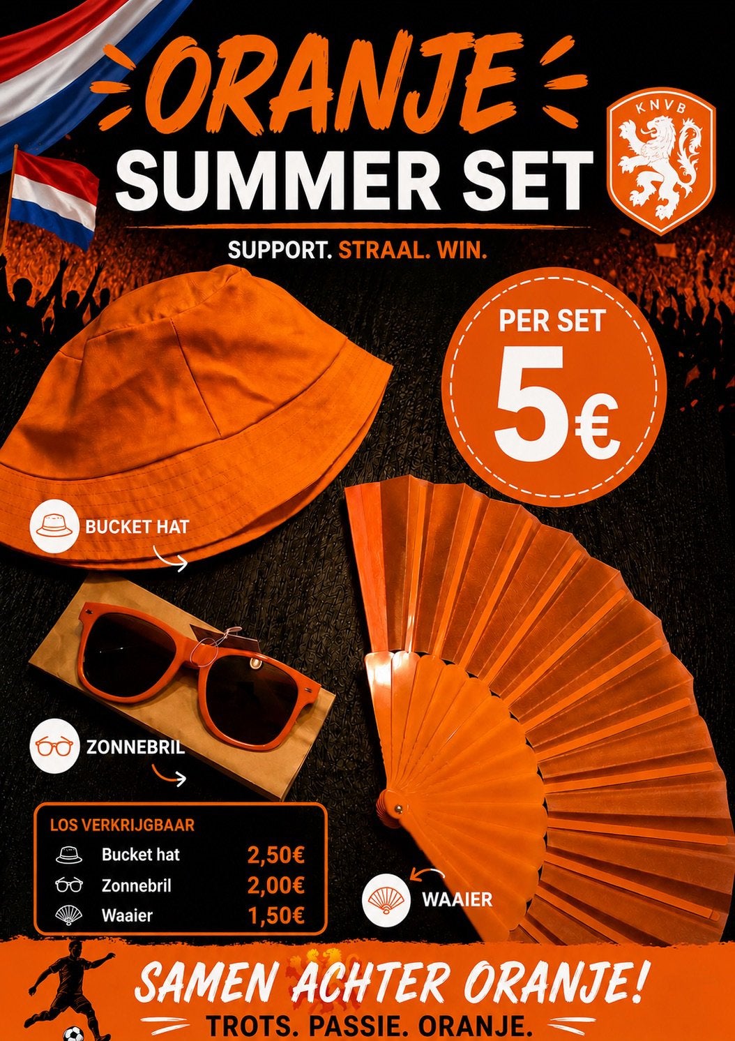 Oranje Fanpakket WK  (Nieuw), Hobby en Vrije tijd, Feestartikelen, Nieuw, Oranje of Koningsdag, Ophalen of Verzenden