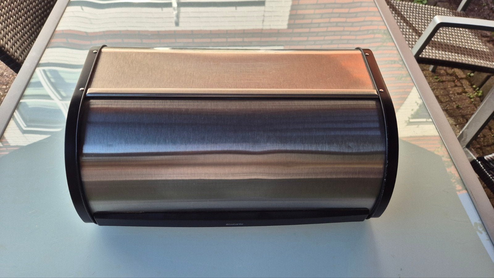 Brabantia Broodtrommel - RVS met Zwarte Details, Ophalen, Gebruikt, Zilver, Metaal