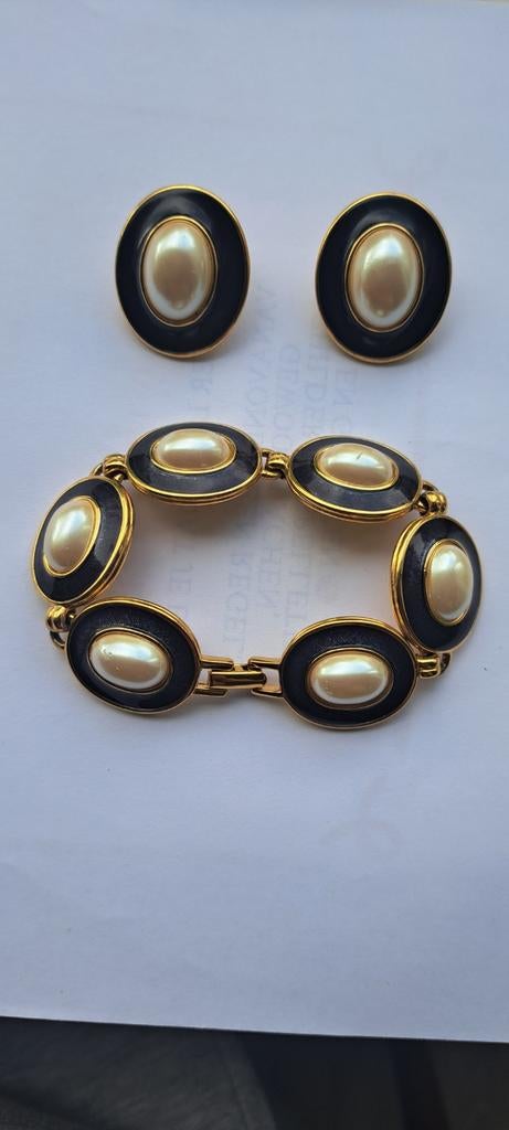 Monet vintage armband en oorbellen, Ophalen of Verzenden, Zo goed als nieuw, Zilver