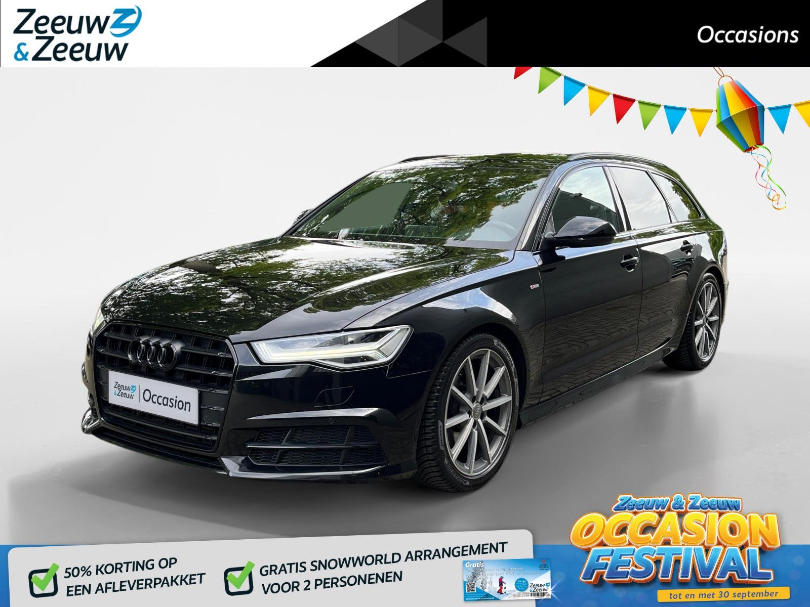 Audi A6 Avant 1.8 TFSI ultra S line Edition, Auto's, Leder en Stof, Zwart, Origineel Nederlands, Automatische klimaatregeling