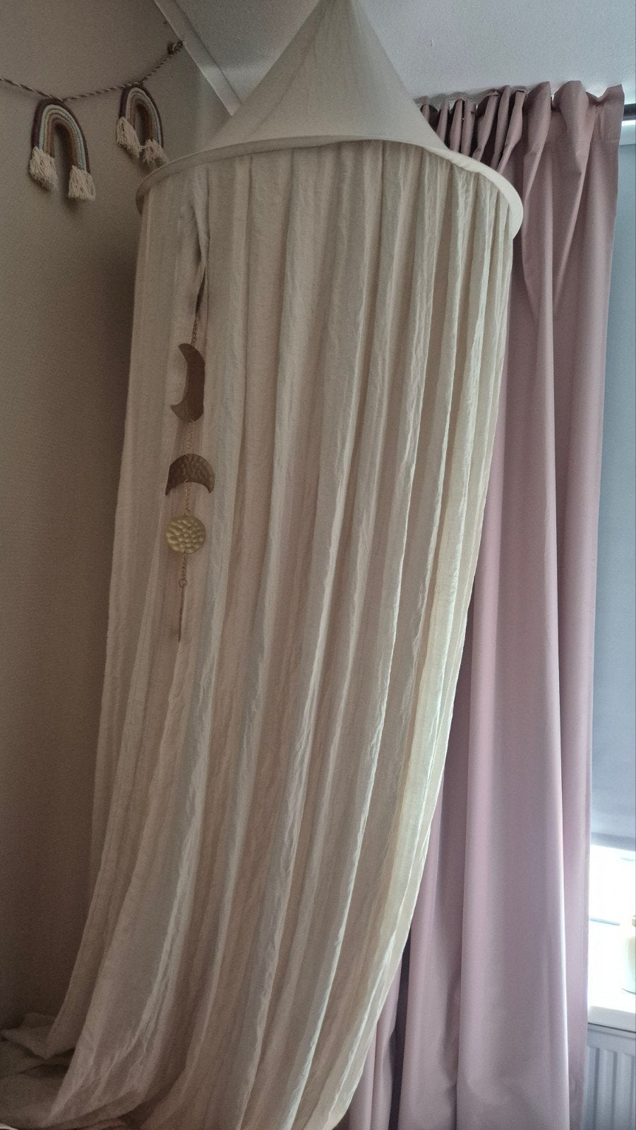 Jollein Klamboe Beige - Sfeervolle Bedhemel voor Babykamer, Ophalen of Verzenden, Zo goed als nieuw, 180 cm of meer, 100 cm of meer