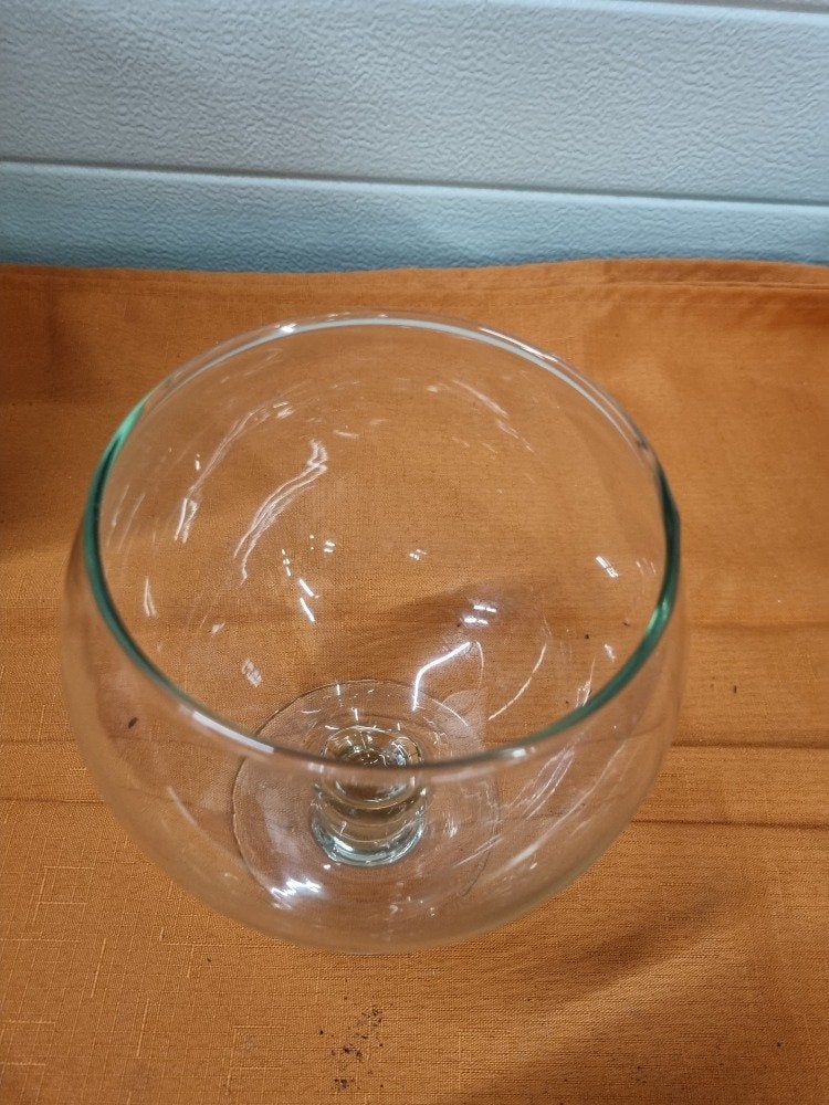 vaas op voet glas bol, Ophalen of Verzenden