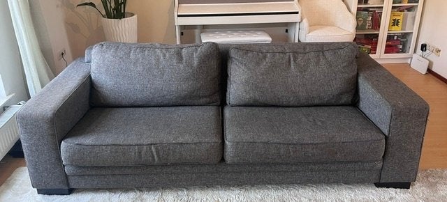 Bank grijs montèl gratis, Huis en Inrichting, Banken | Bankstellen, Ophalen, Gebruikt, 75 tot 100 cm, Rechte bank