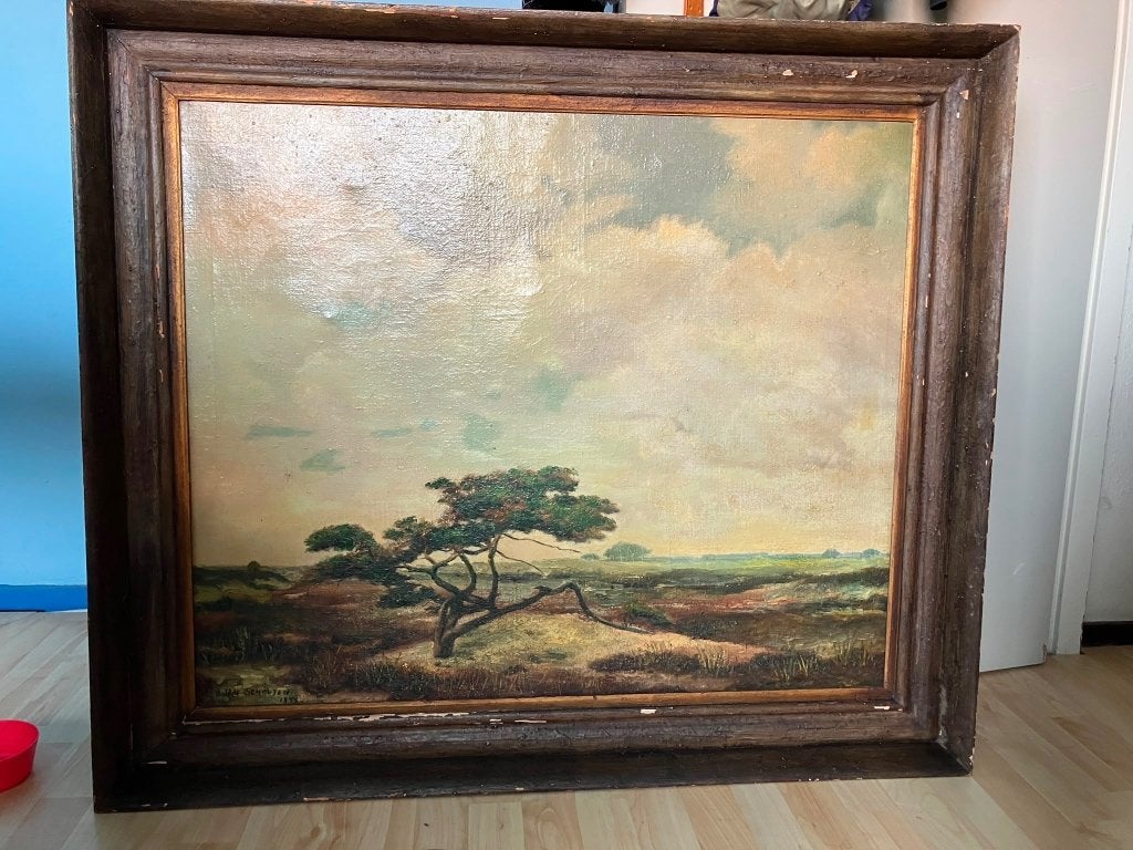 Schilderij H. Jan Schouten, Ophalen, Doek, Realistisch, Landschap