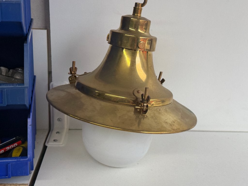 Koperen / brons scheepslamp, Watersport en Boten, Ophalen of Verzenden, Gebruikt, Lijn of Blok