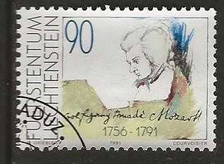 Liechtenstein 81, Mozart voor GWD52, Verzenden, Overige landen, Gestempeld
