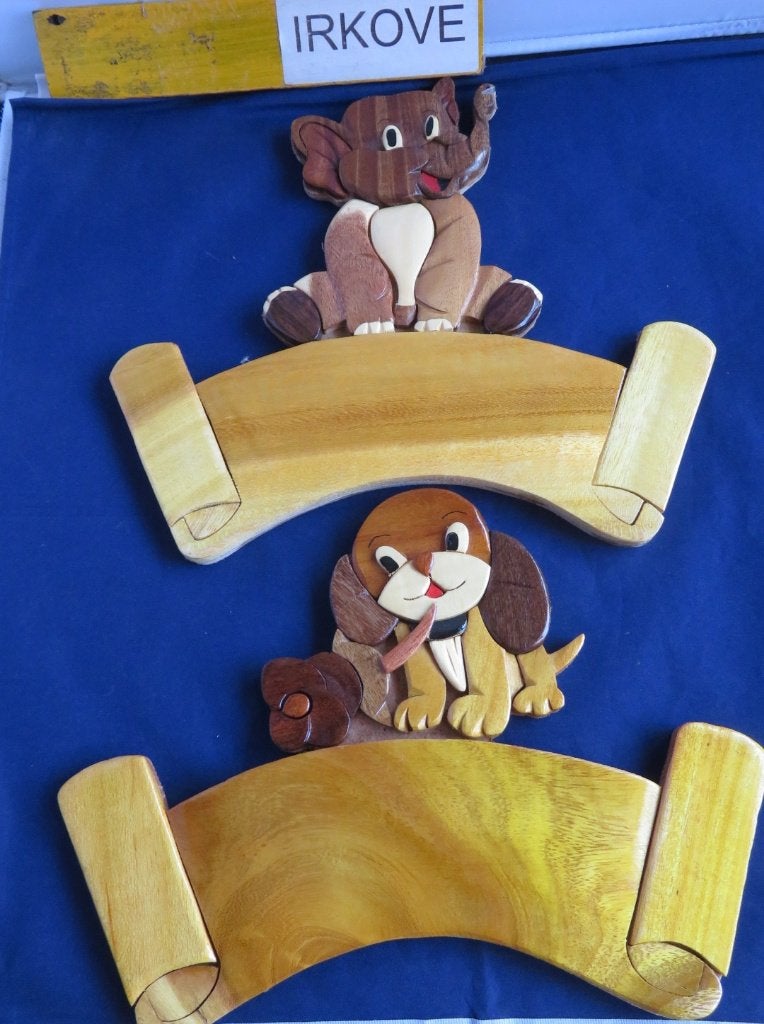 KINDER DEUR- NAAMBORDJES VAN HOUT * 4 Stuks *, Verzenden, Nieuw, Handgemaakt, Wanddecoratie